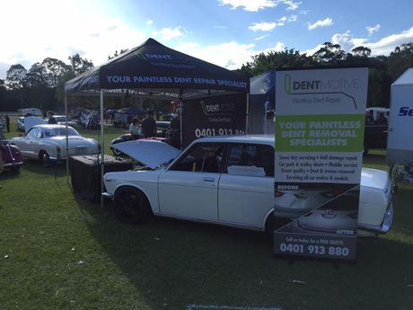 Backside Of New Silver Car Get Damaged — Dent Motive In Nerang, QLD