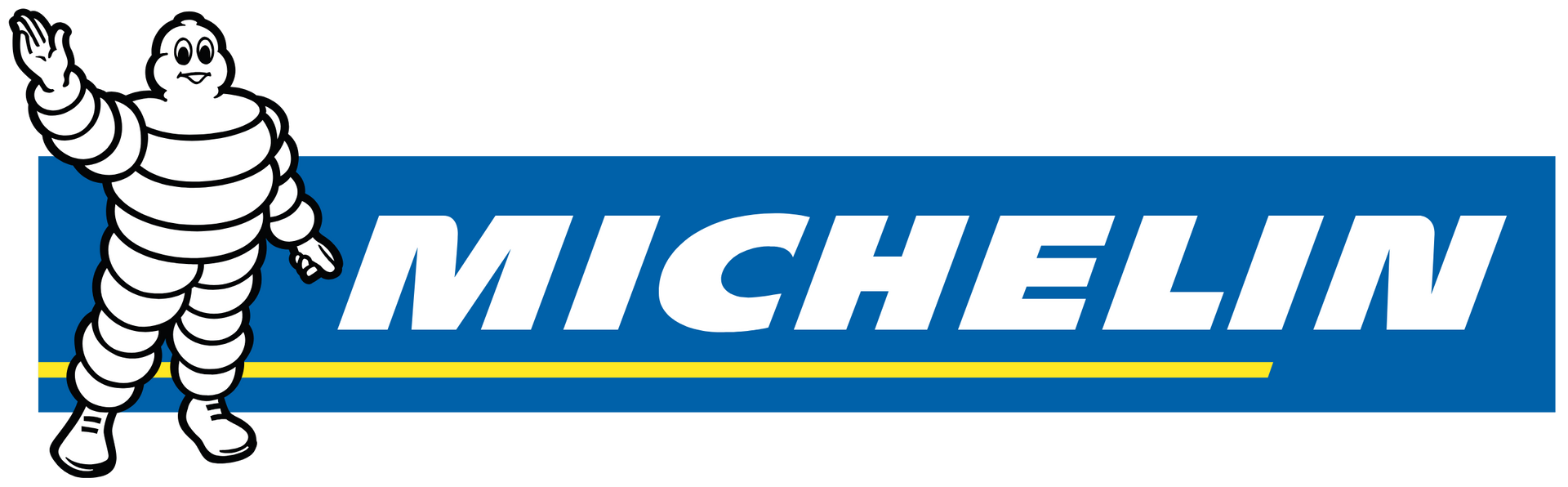A michelin logo with a cartoon character on it
