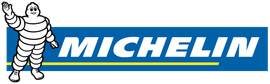 A michelin logo with a cartoon character on it