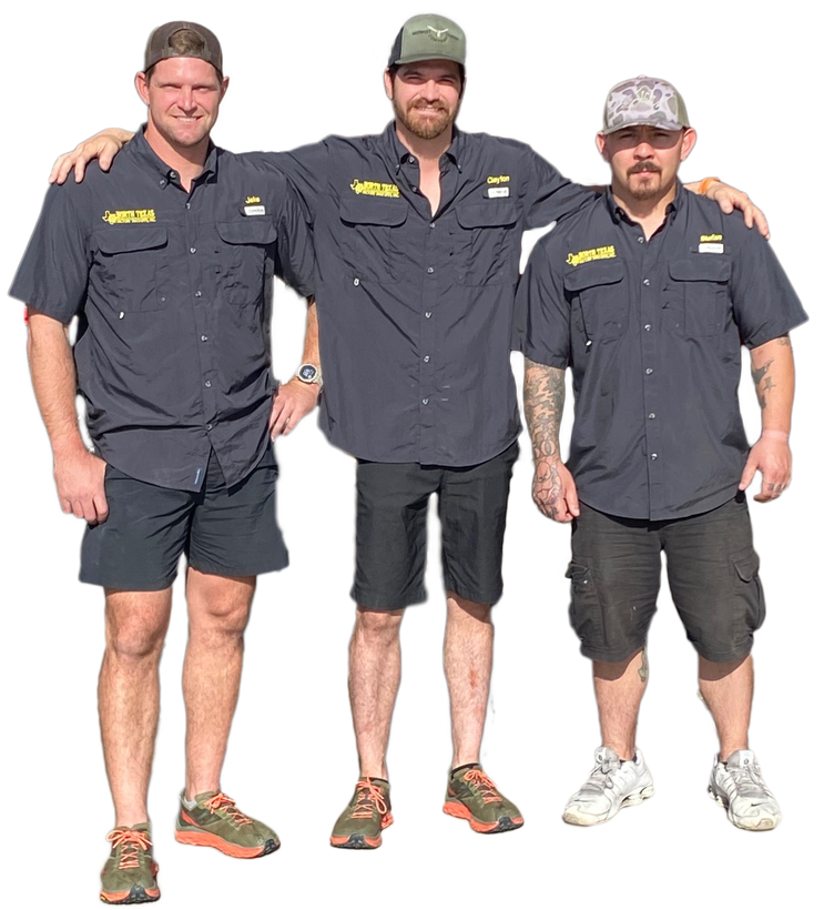 Three men are standing next to each other with their arms around each other.