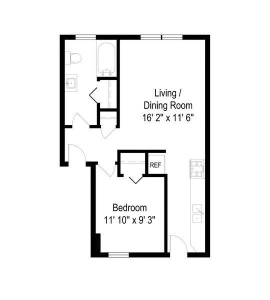 One Bedroom Floorplan
