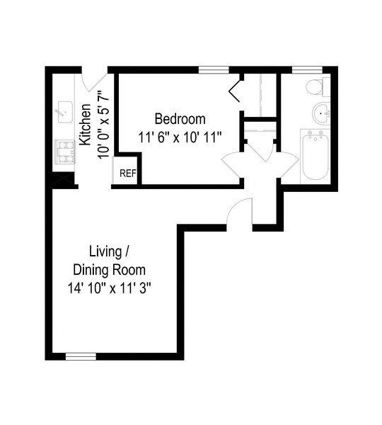 One Bedroom Floorplans