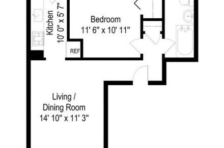 One Bedroom C, Floorplan and Photos