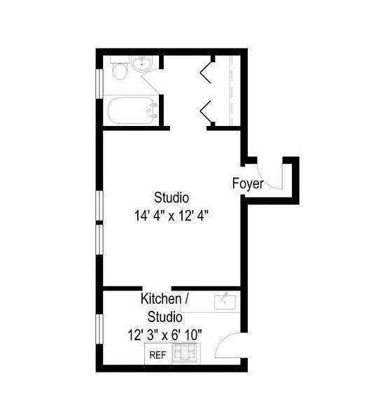 Studio photos and floorplan