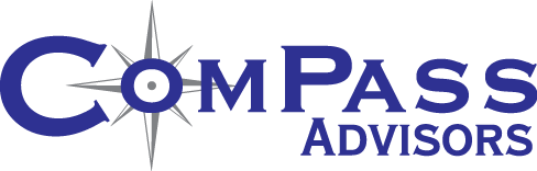 The logo for compass advisors shows a compass with a star on it.