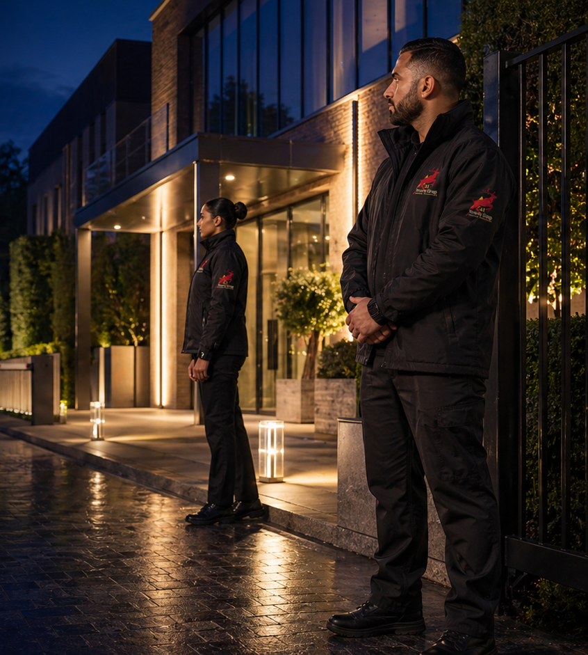 C&T Security Group static security guard providing on-site security and access control at a commercial premises