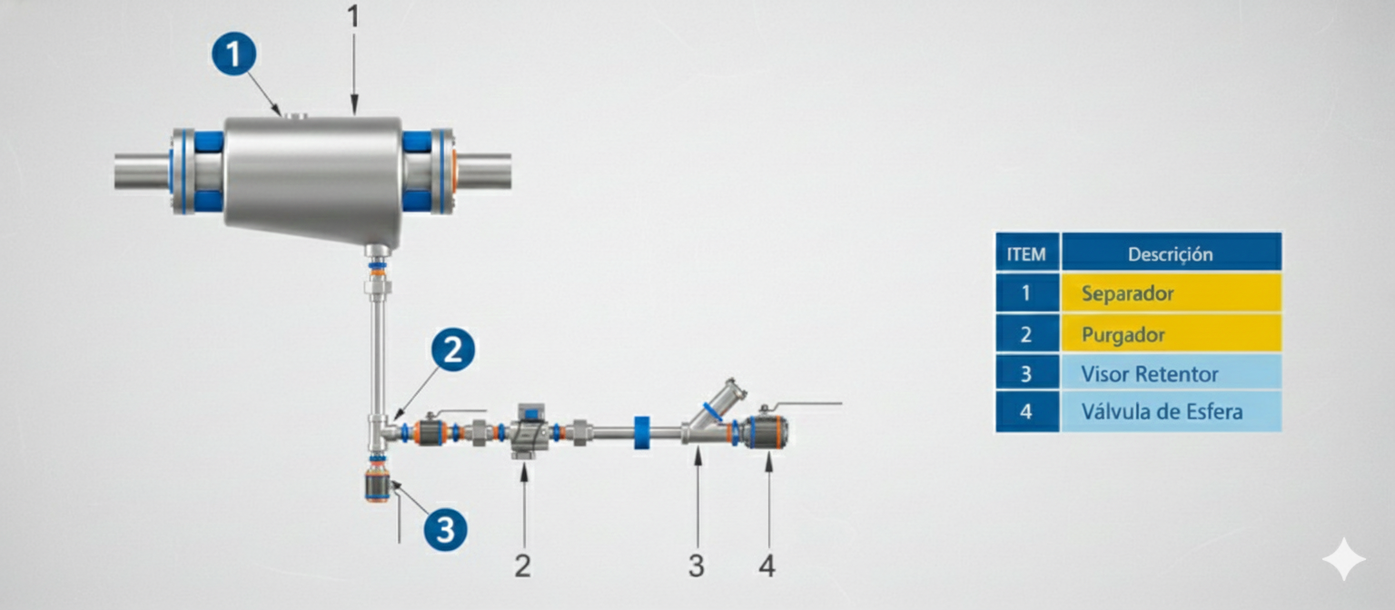 Separador de Humedad Modelo:SHU-250: Fundición Nodular GGG 40.3