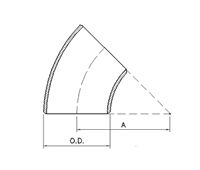 Codo radio largo 45°
