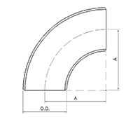 Codo radio largo 90°
