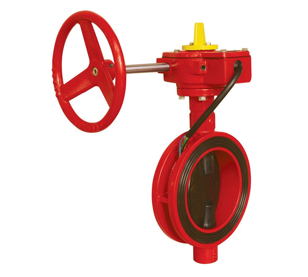 Art 2113 Válvula mariposa tipo wafer con reductor manual y microrruptor final de carrera. PN 10/16. ANSI 150 lbs