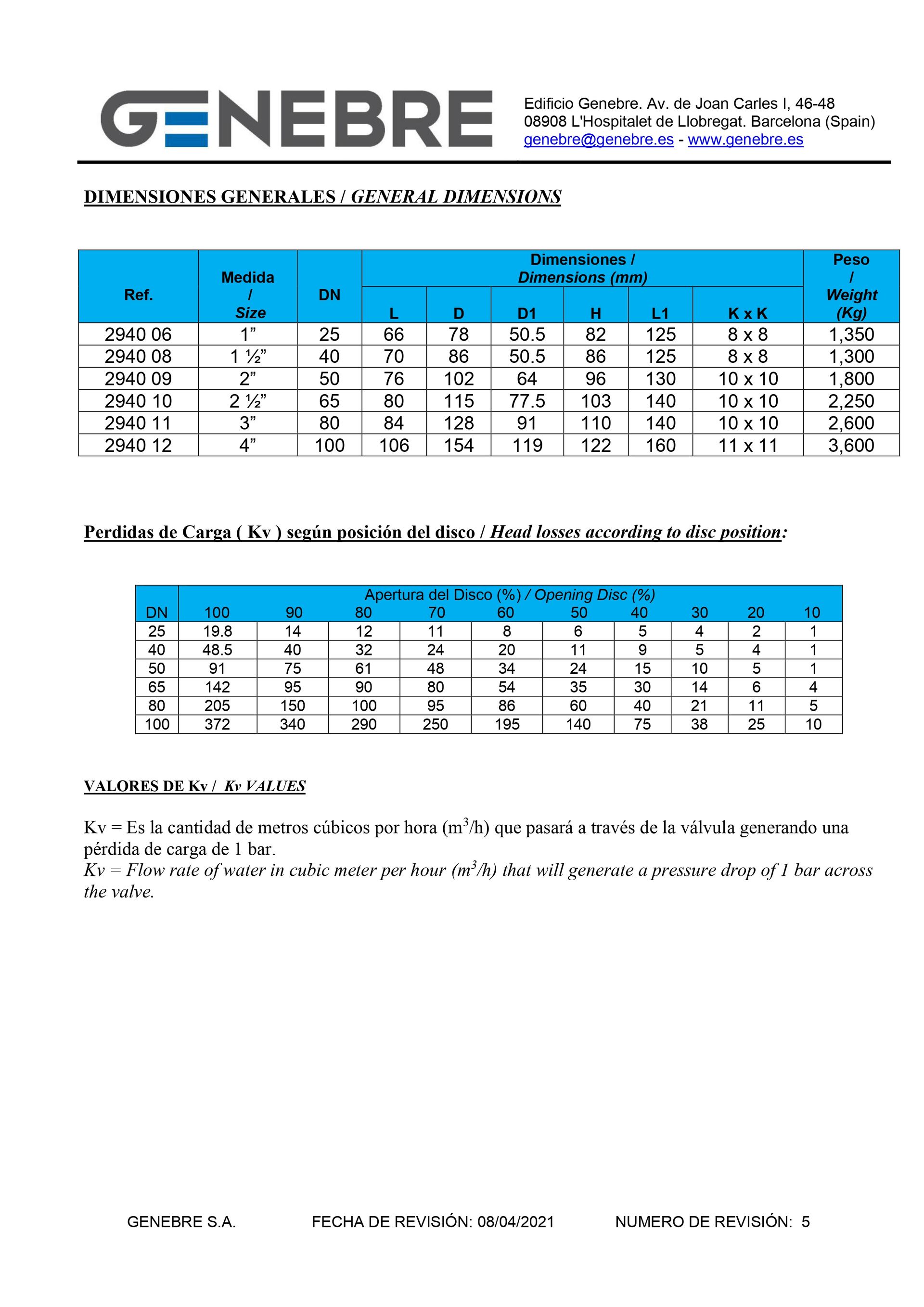 Art 2940 Válvula mariposa extremos clamp