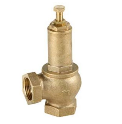 Válvula angular de latón con tapa regulable y entrada roscada.