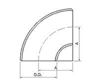 Codo radio corto 90°