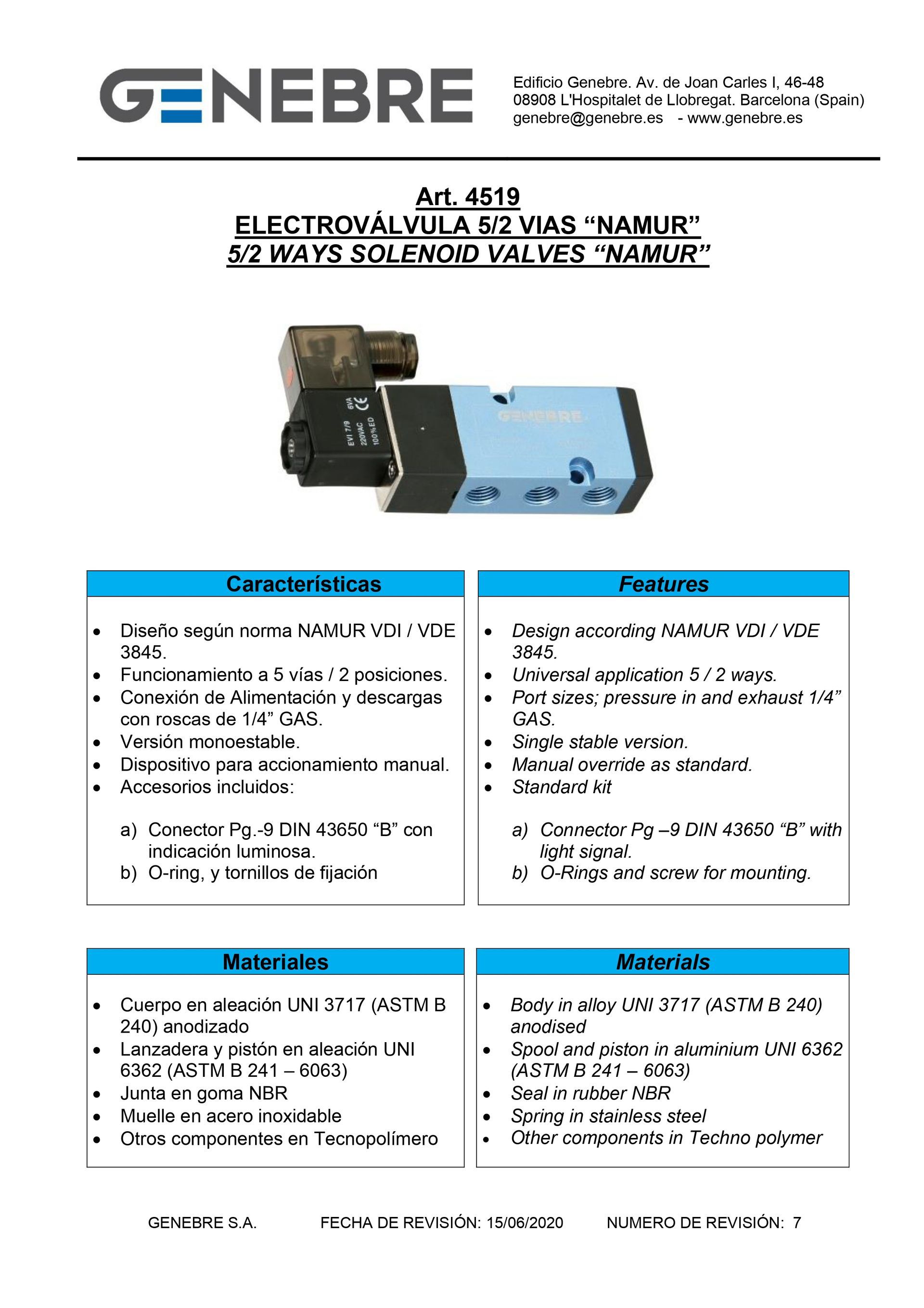 Art 4519 Electroválvula 5 vías