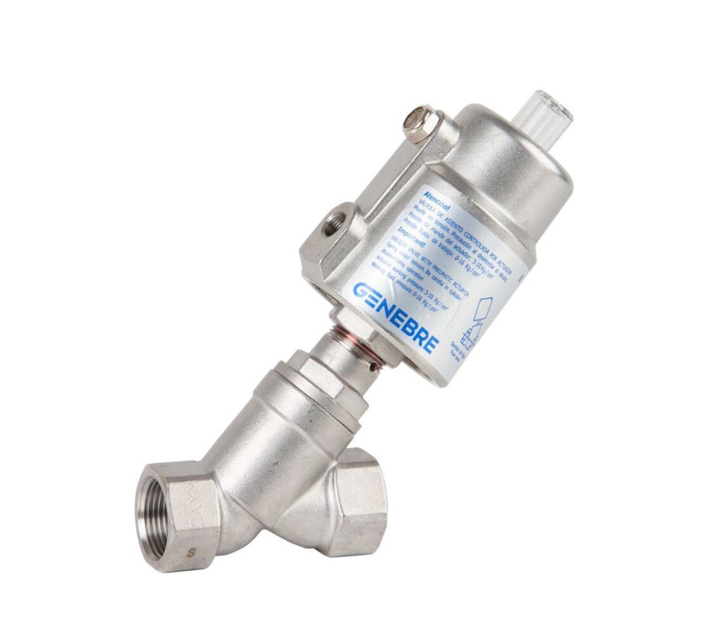 Art 5060 Válvula asiento inclinado con actuador neumático de simple efecto