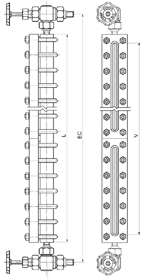 INDICADOR DE NIVEL VISUAL REFLEX MODELO R20 CONJUNTO