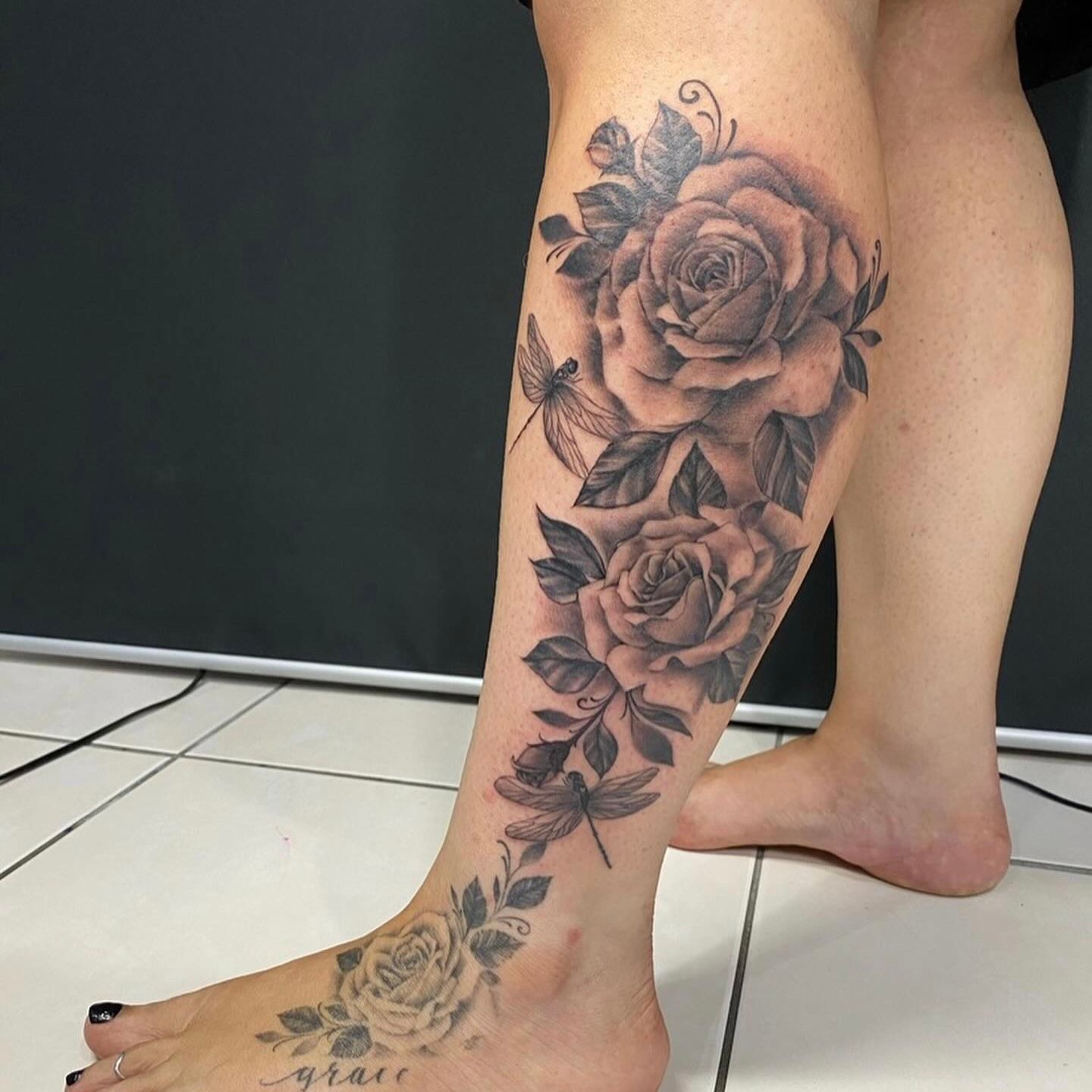 Expressive Leg Tattoos