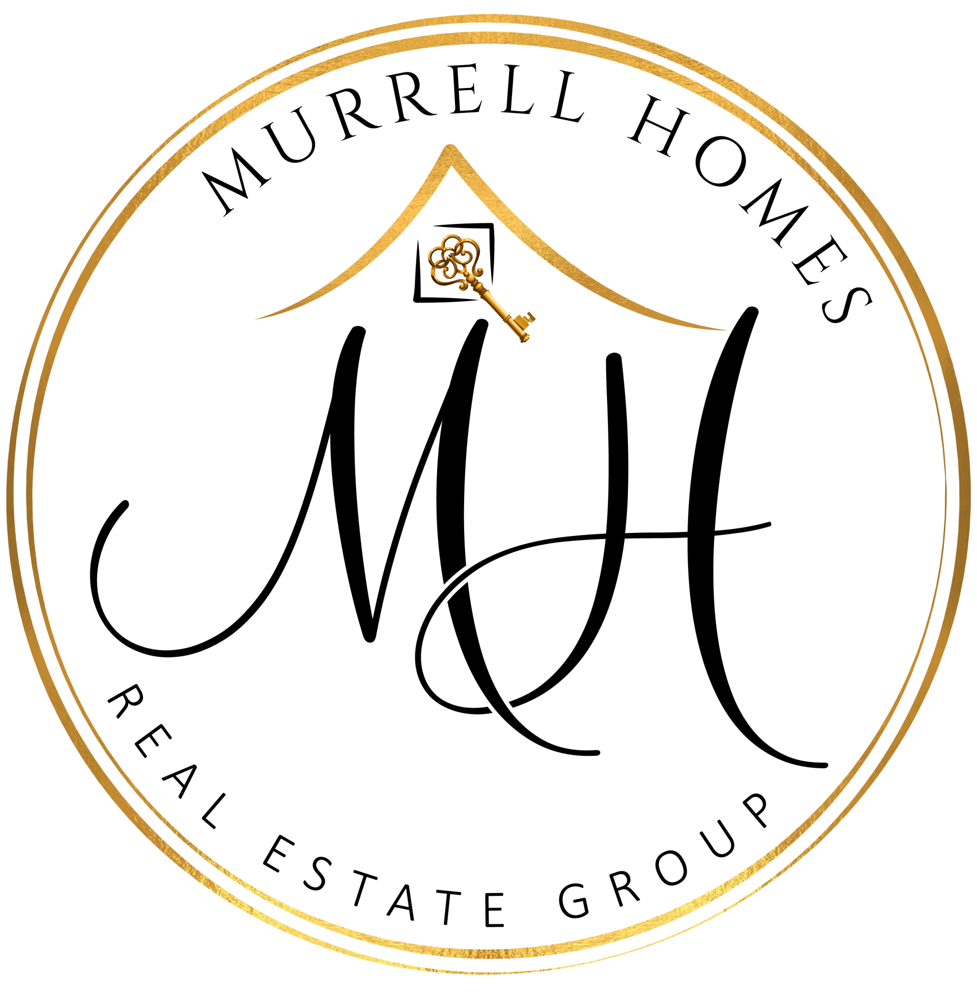 Logo for Murrell Homes Real Estate Group: a black