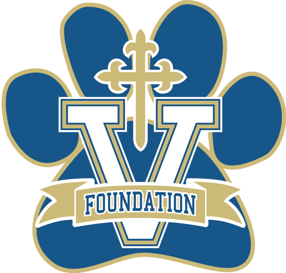 A logo for the foundation with a paw print and a cross