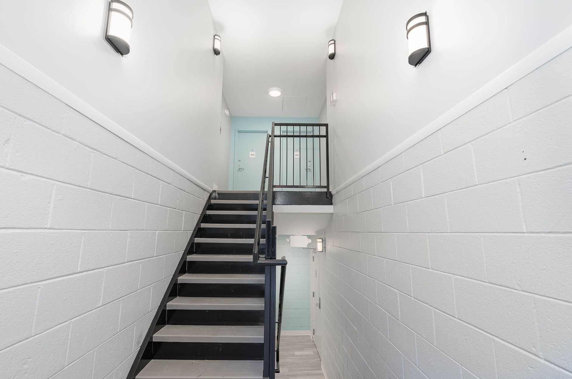 A staircase leading up to the second floor of a building.
