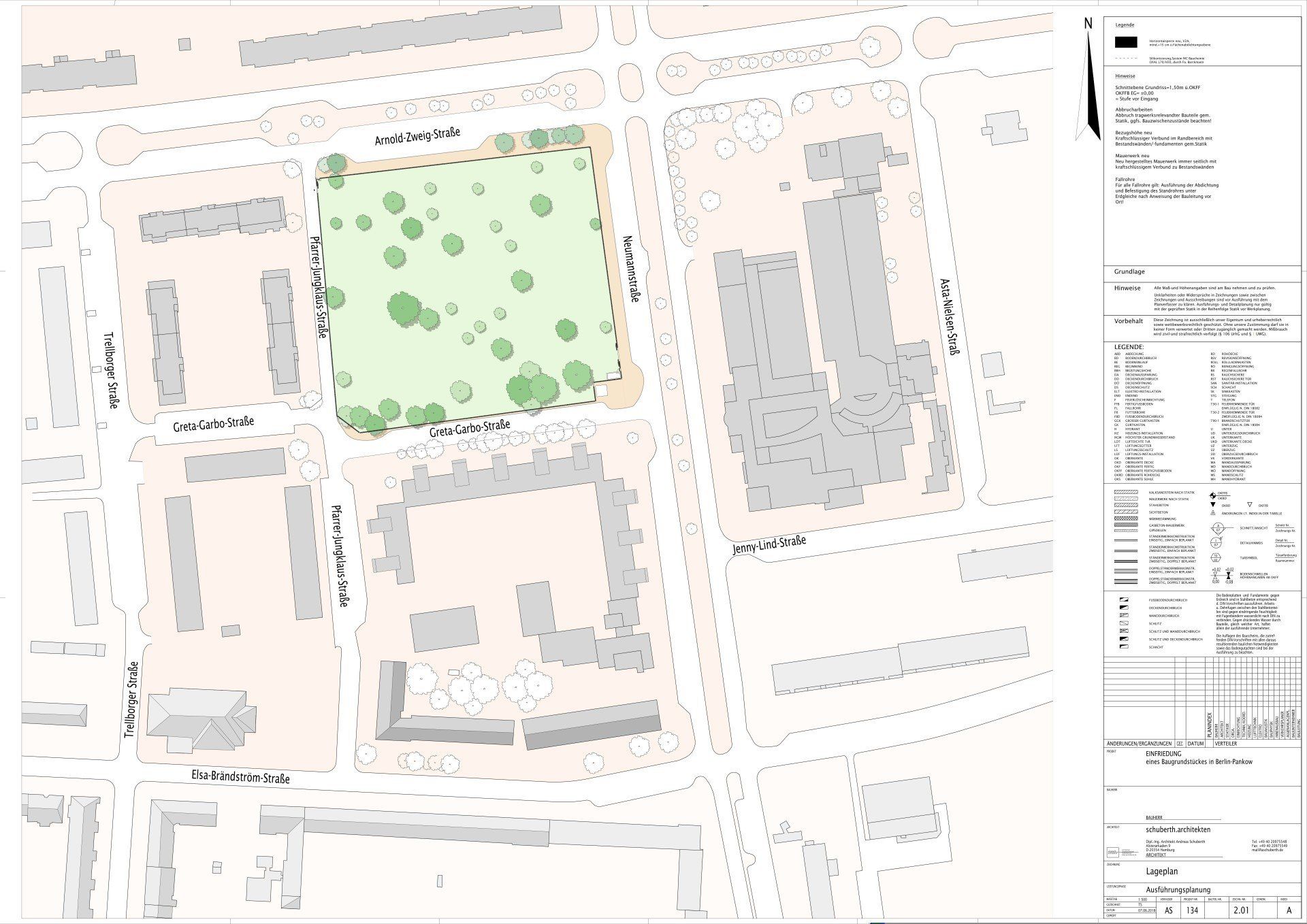 Eine Karte einer Stadt mit einem grünen Quadrat in der Mitte