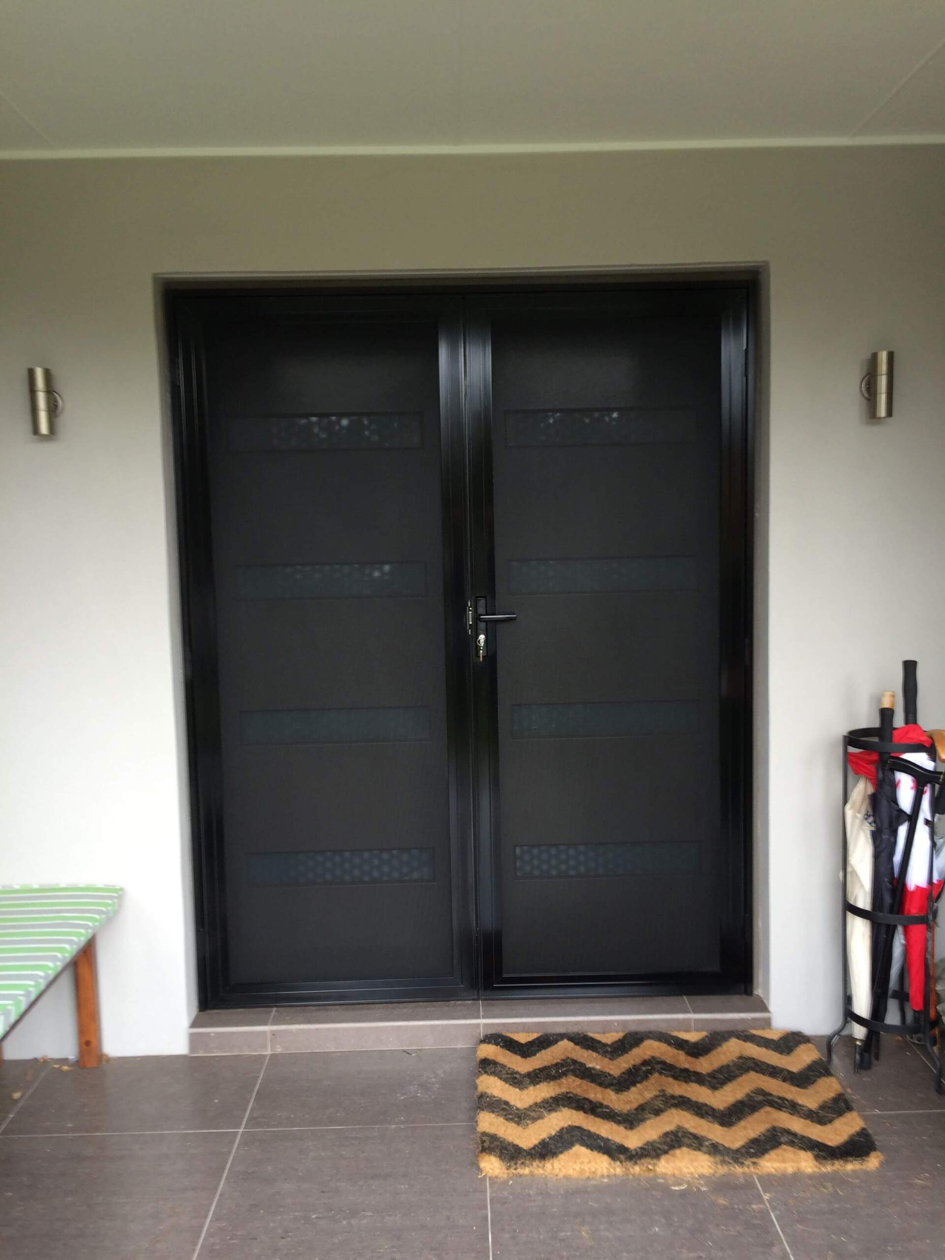 A Black Double Door — Clearshield Security Screens in Bomaderry, NSW