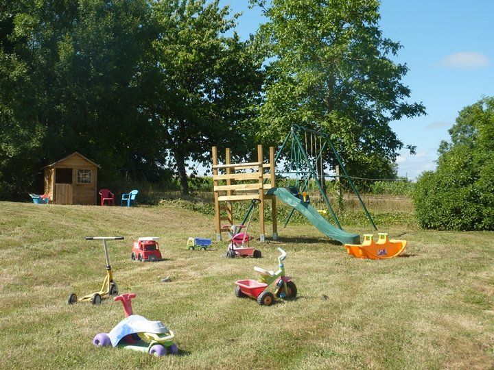childrens play garden with slide and toys