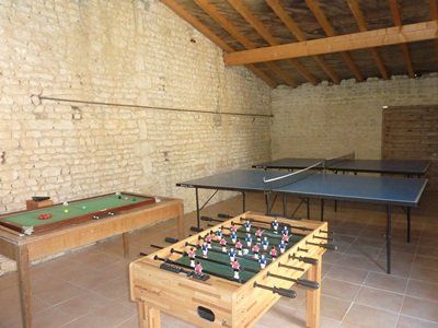 games barn with table tennis and table football