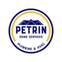 A logo for petrin home services plumbing and hvac.