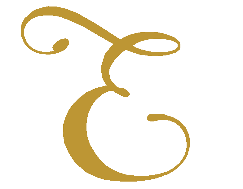 Golden, stylized letter