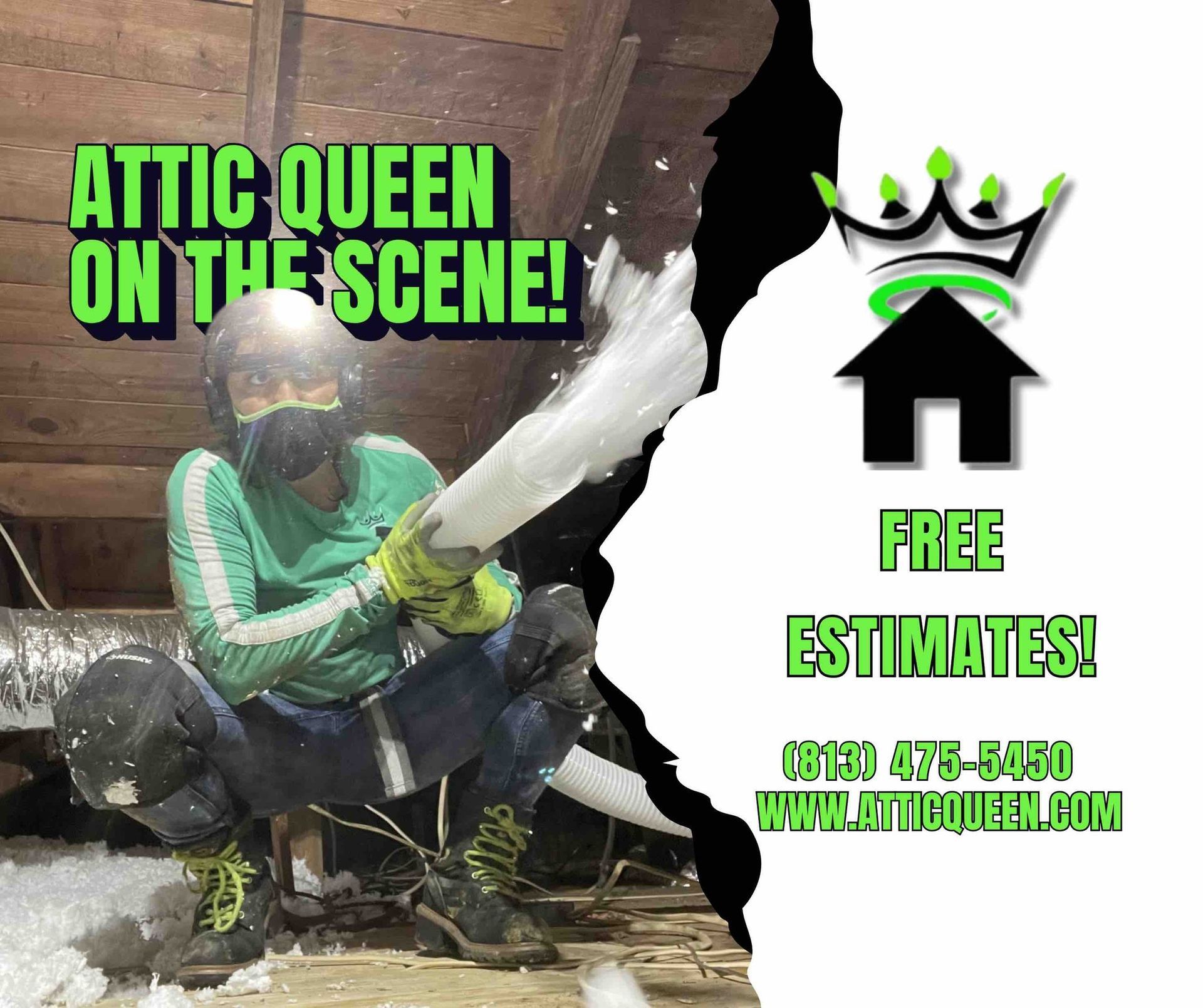 An advertisement for attic queen on the scene