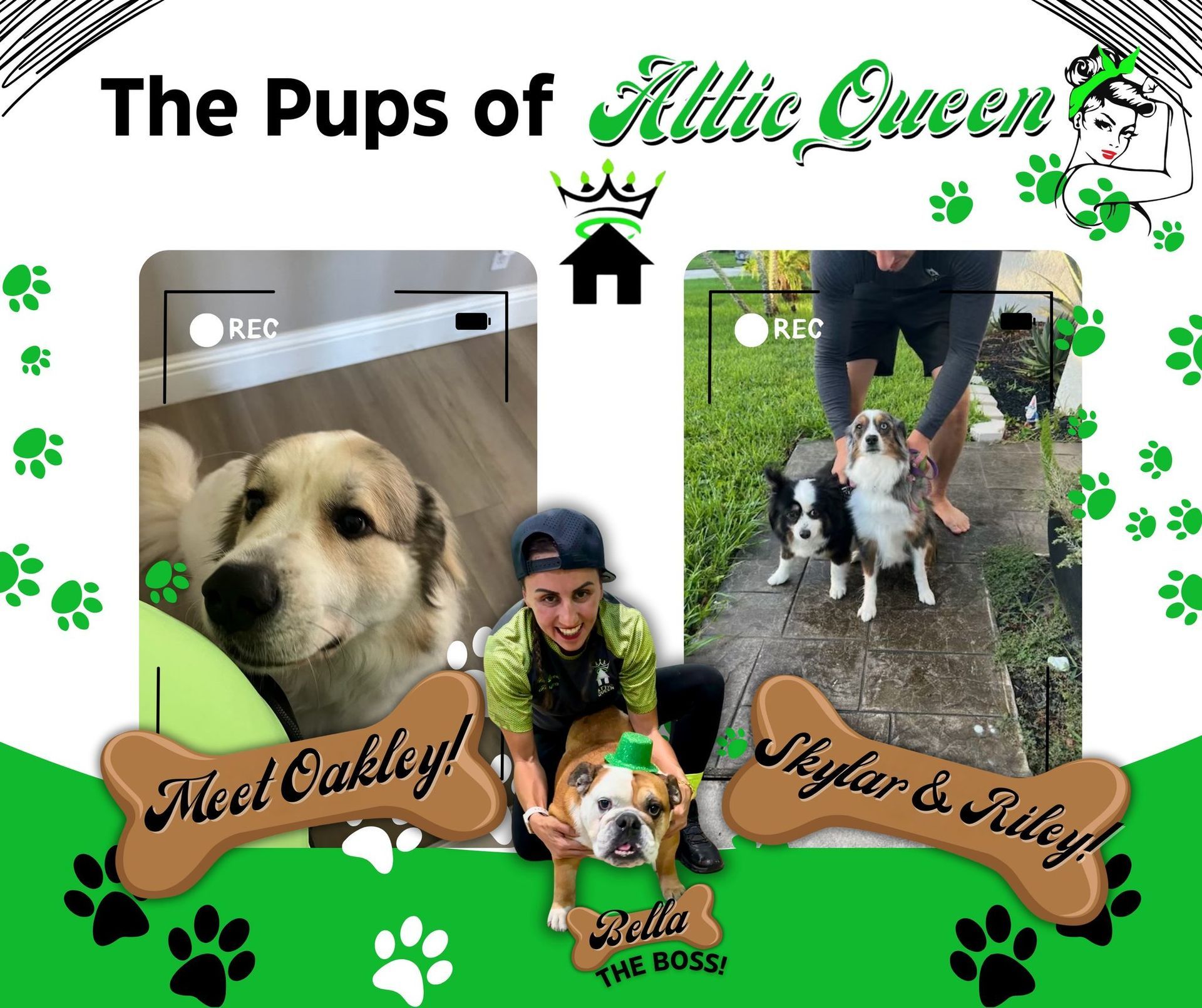 A poster for the pups of allie queen