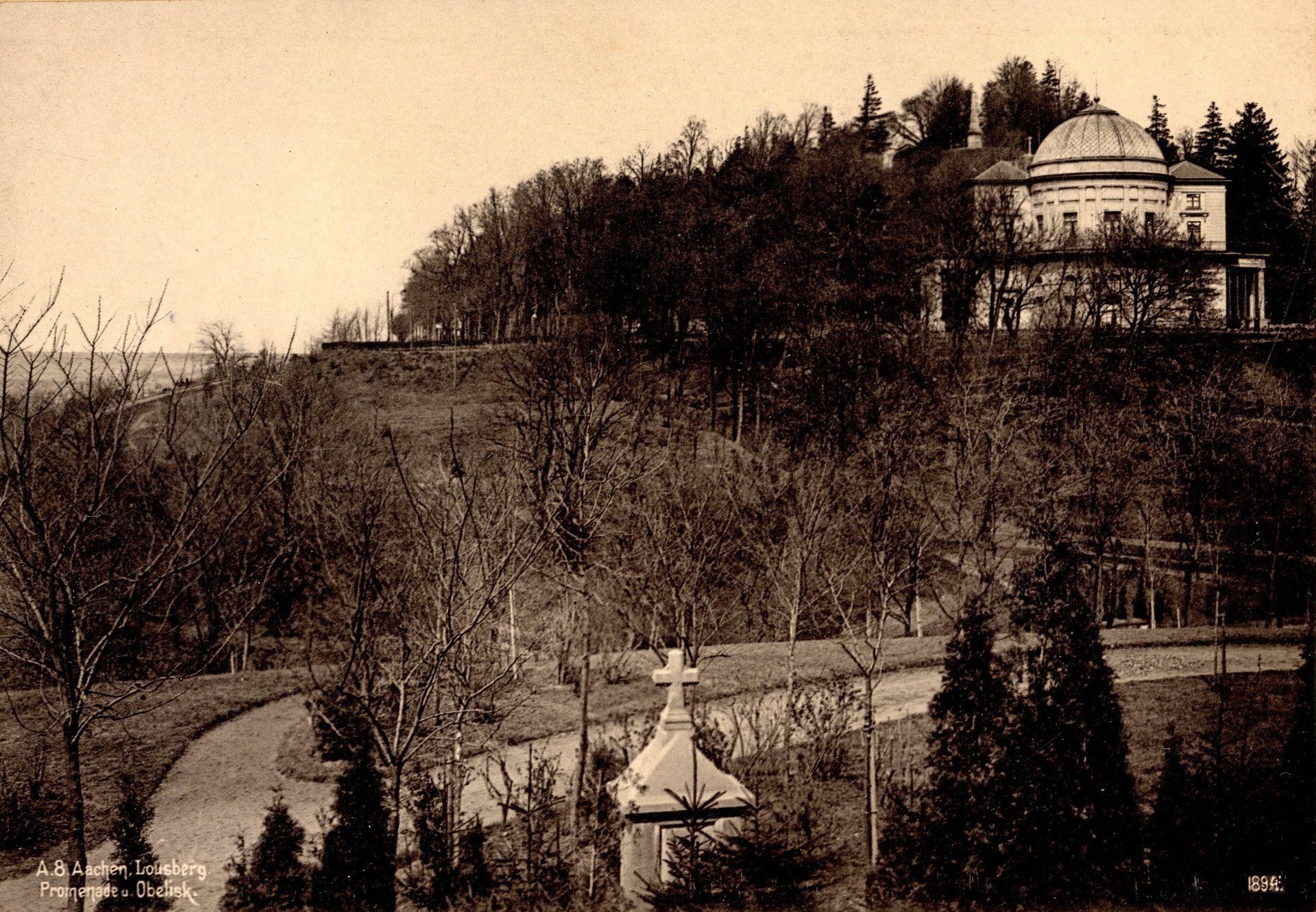 A.8. Aachen, Lousberg, Promenade u. Obelisk 1894.