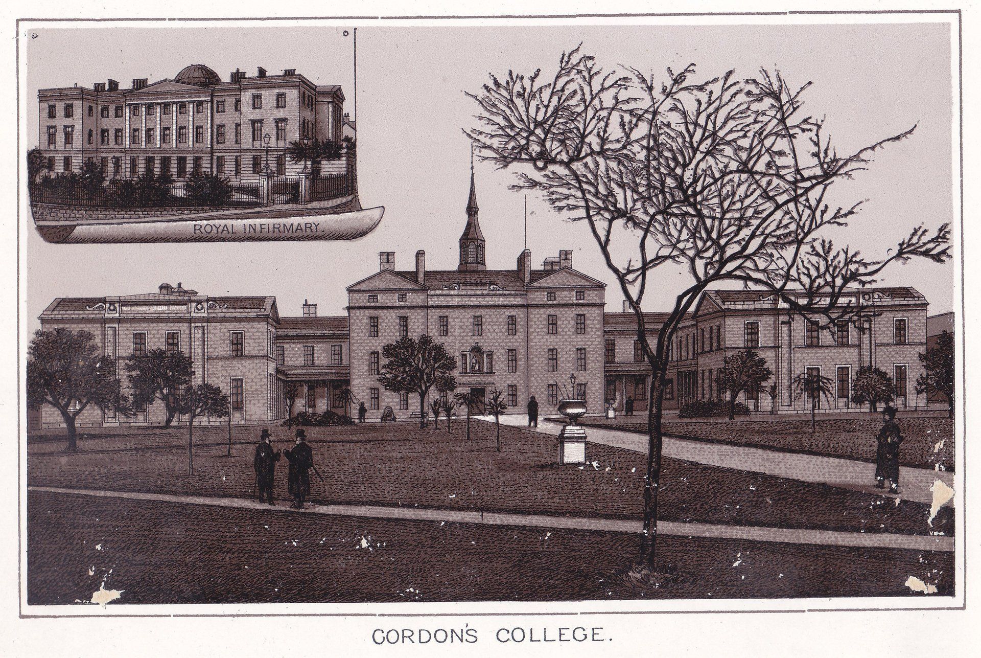 CORDON'S COLLEGE.   ROYAL INFIRMARY (in the upper left frame)