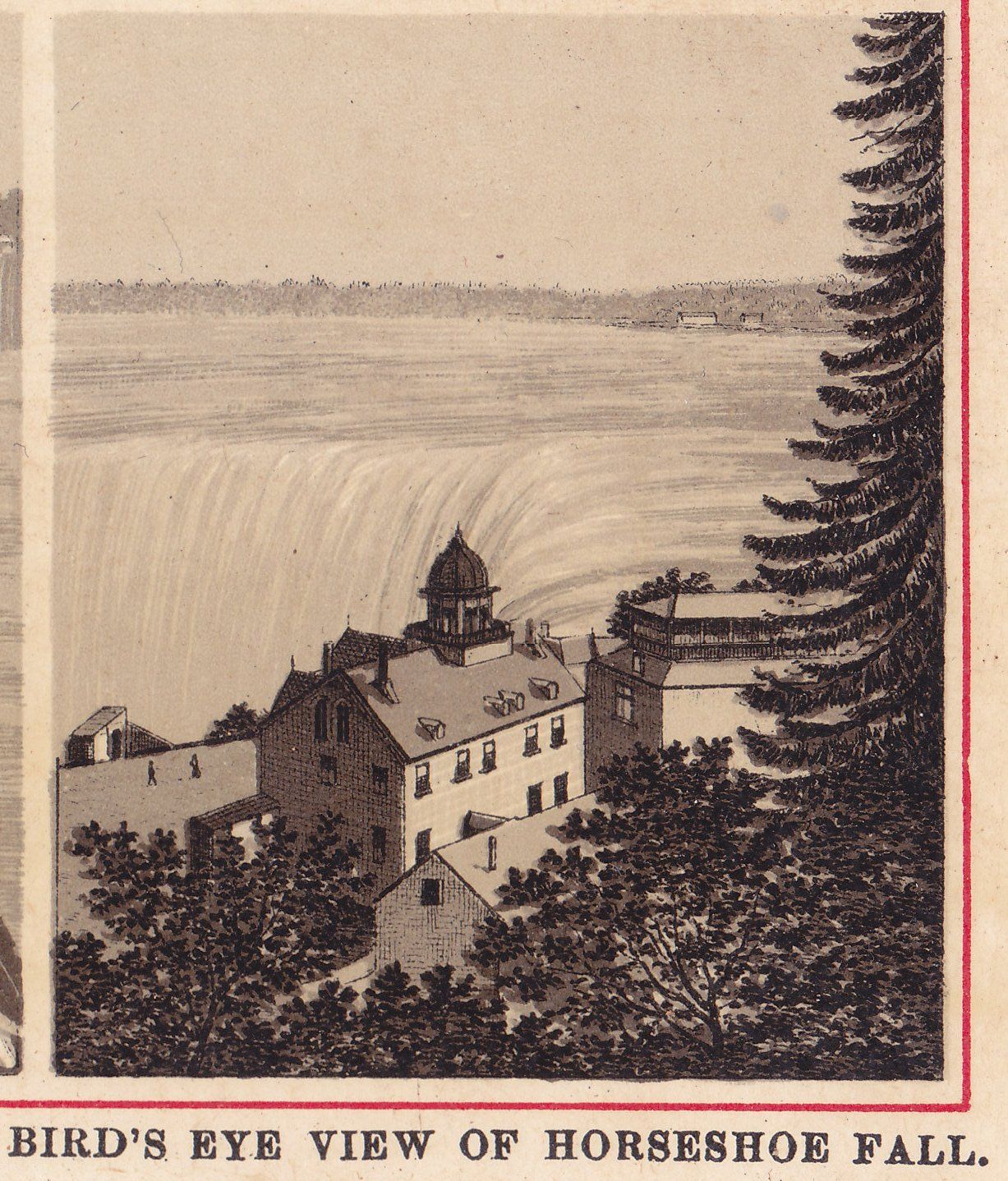 BIRD'S EYE VIEW OF HORSESHOE FALL.