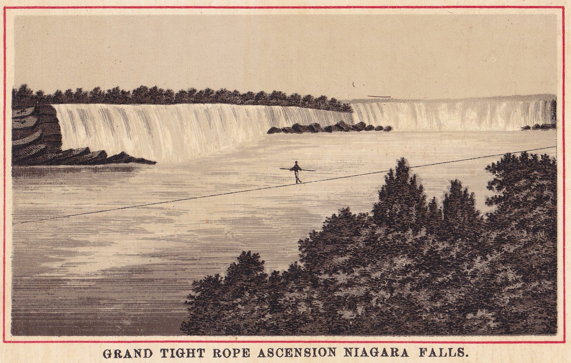 GRAND TIGHT ROPE ASCENSION NIAGARA FALLS.