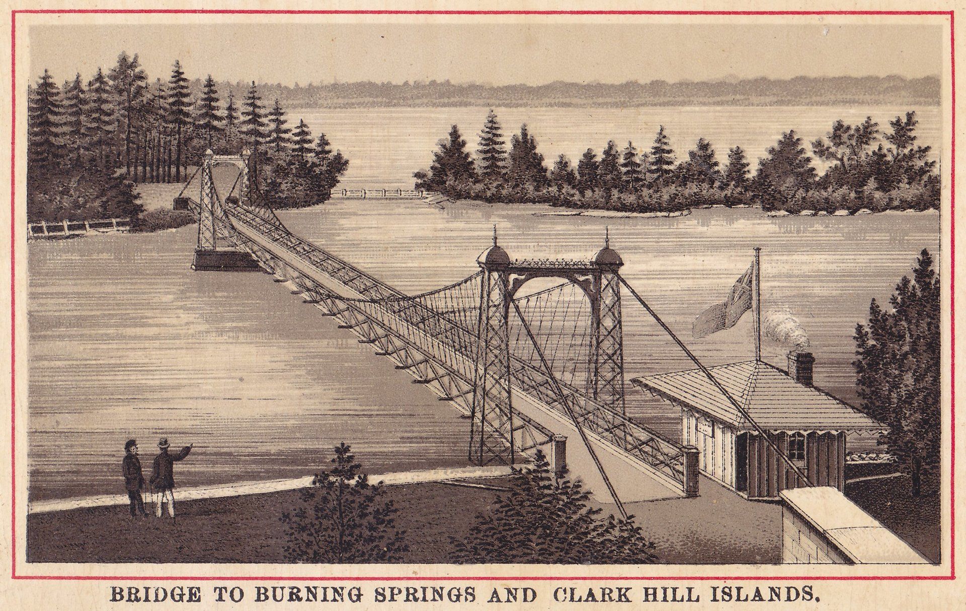 BRIDGE TO BURNING SPRINGS AND CLARK HILL ISLANDS.
