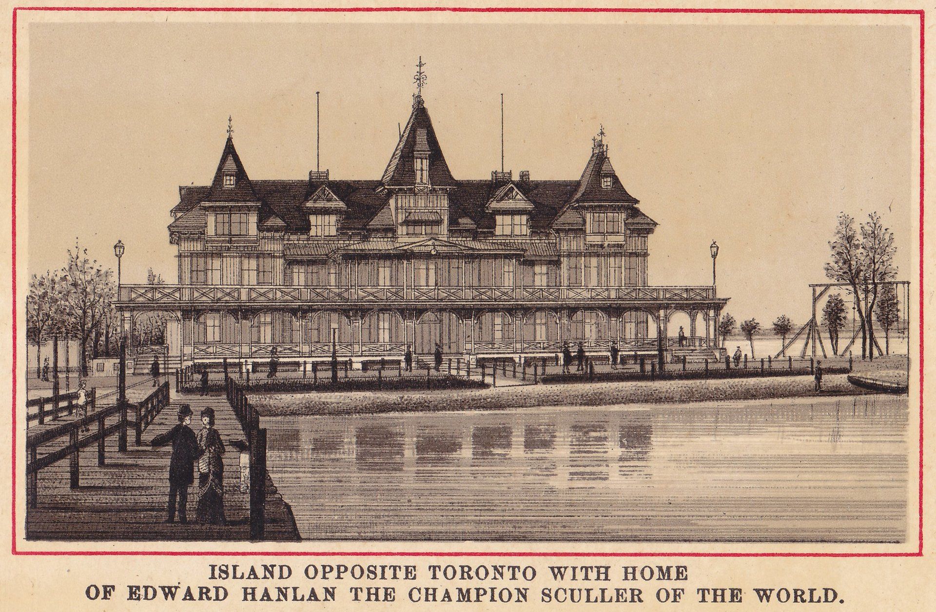 ISLAND OPPOSITE TORONTO WITH HOME OF EDWARD HANLAN THE CHAMPION SCULLER OF THE WORLD.