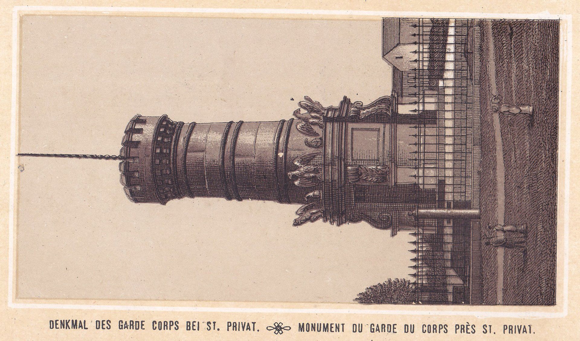 DENKMAL DES GARDE CORPS BEI ST. PRIVAT. MONUMENT DU GARDE DU CORPS PRÈS ST. PRIVAT.