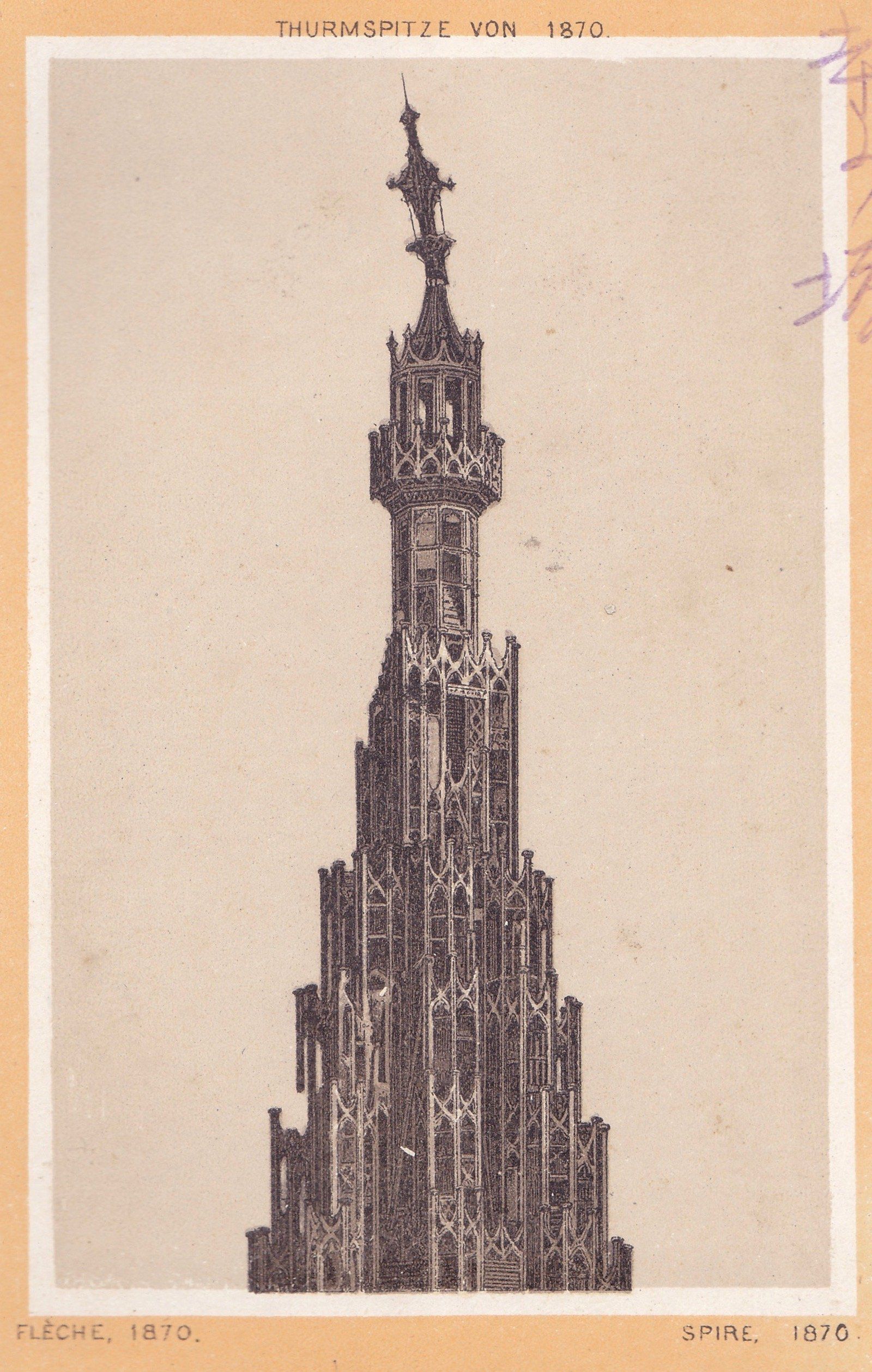 THURMSPITZE VON 1870. FLÈCHE, 1870. SPIRE, 1870.