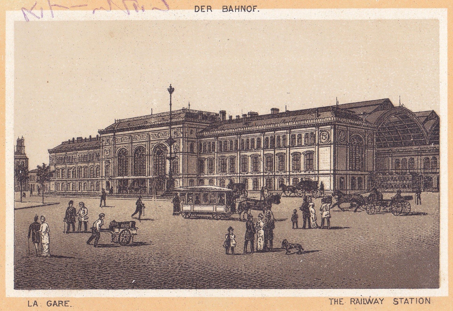 DER BAHNOF. LA GARE. THE RAILWAY STATION.