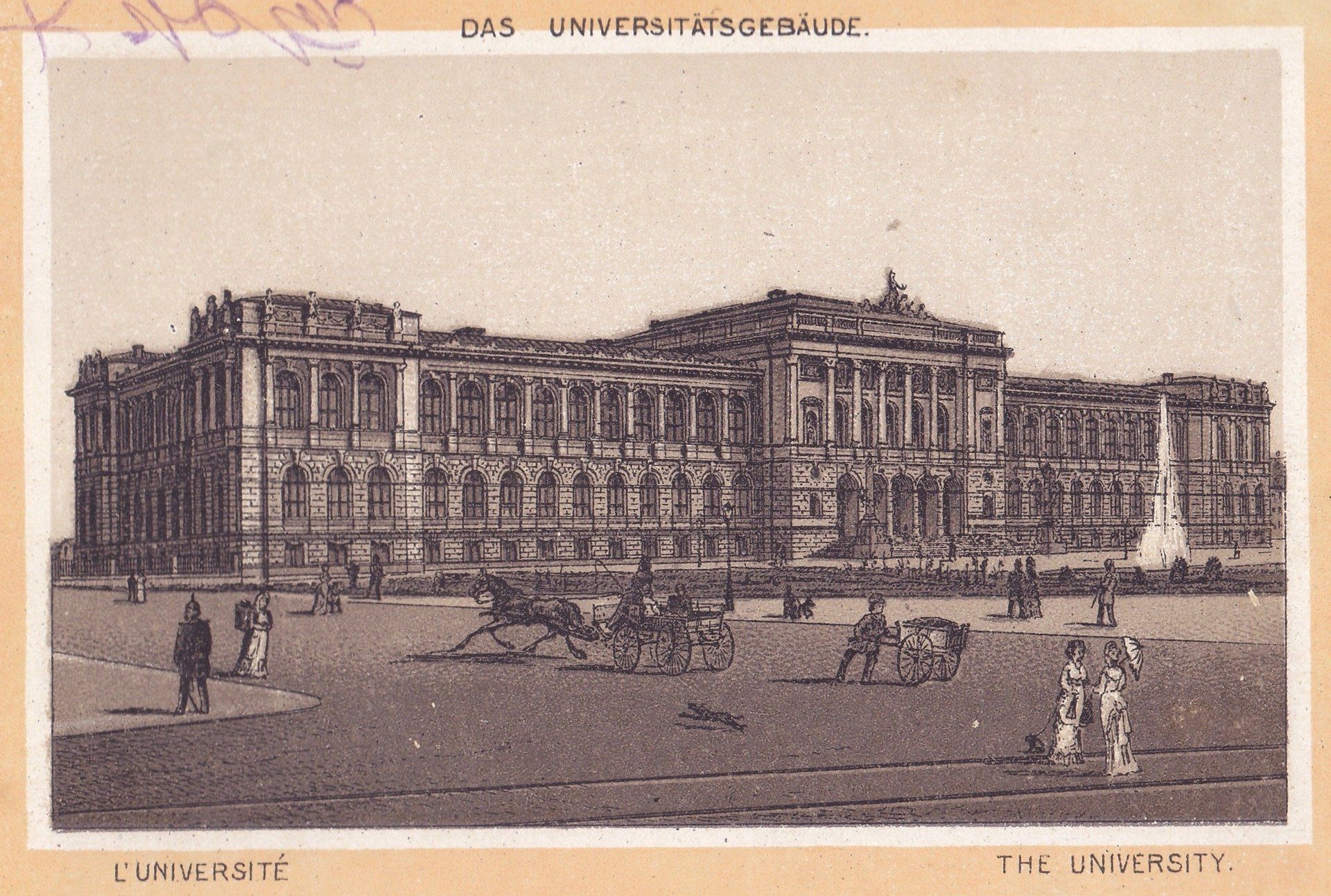 DAS UNIVERSTITÄTSGEBÄUDE. L'UNIVERSITÉ. THE UNIVERSITY.