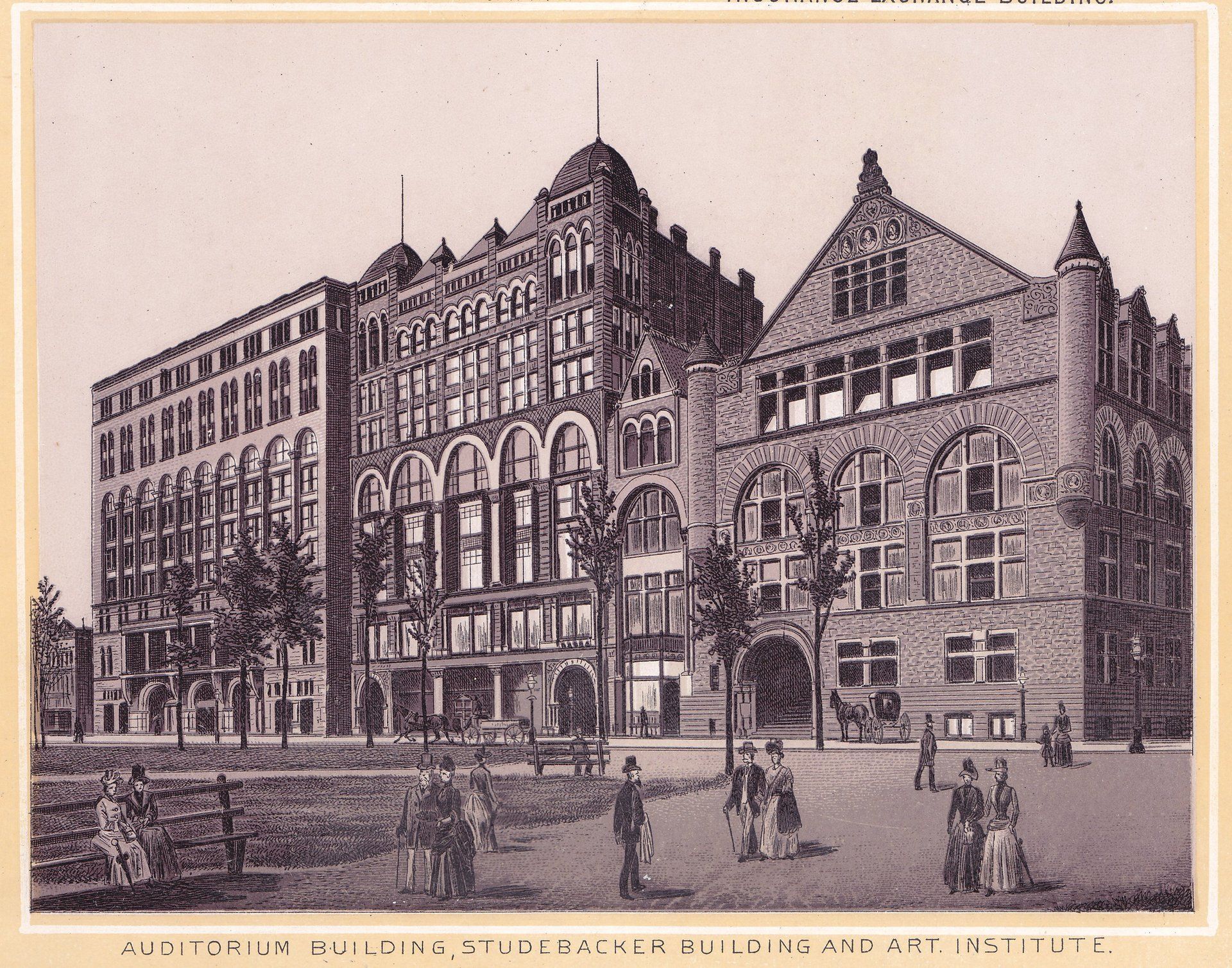AUDITORIUM BUILDING, STUDEBACKER BUILDING AND ART. INSTITUTE.
