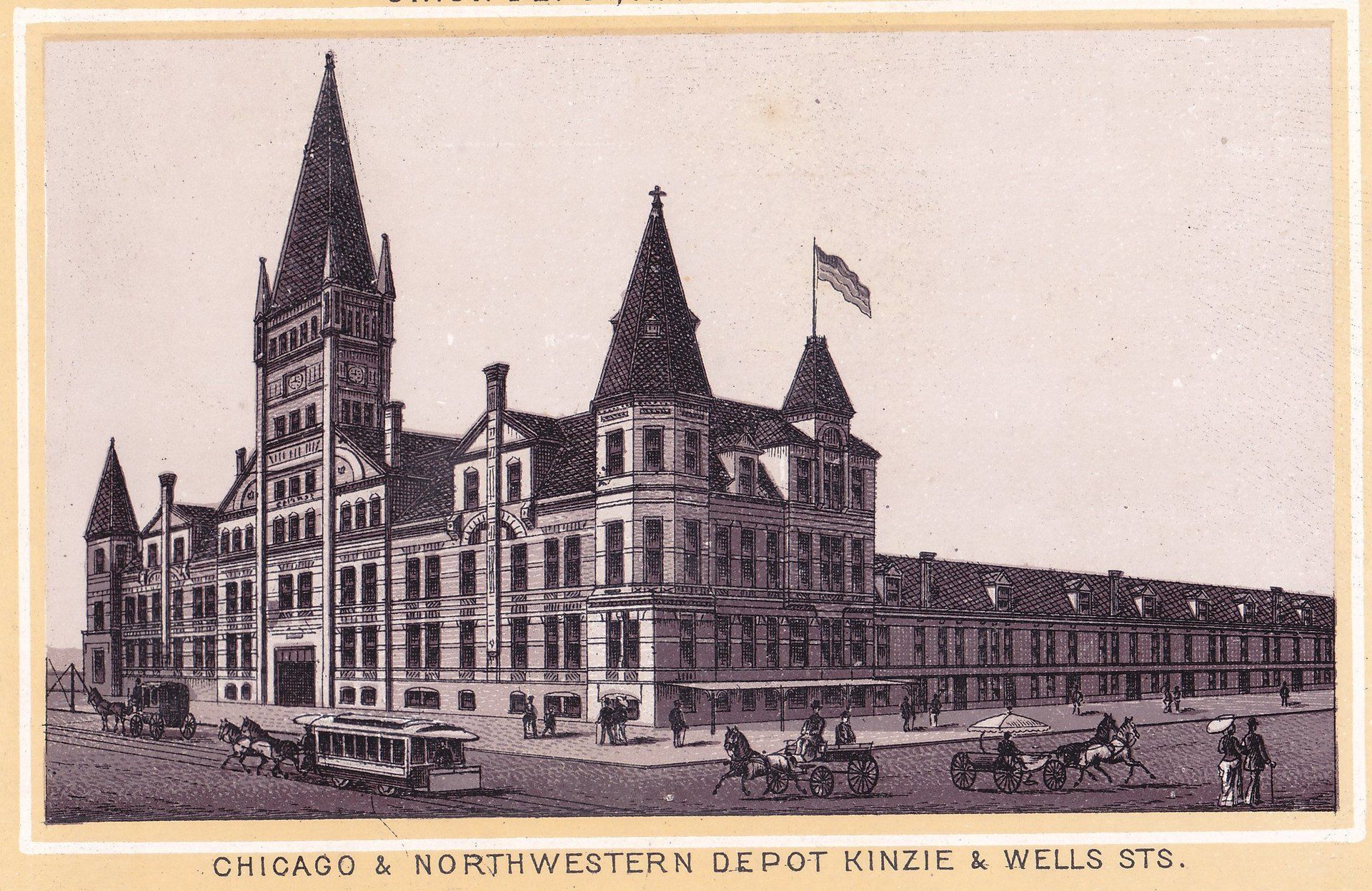 CHICAGO & NORTHWESTERN DEPOT KINZIE & WELLS STS.