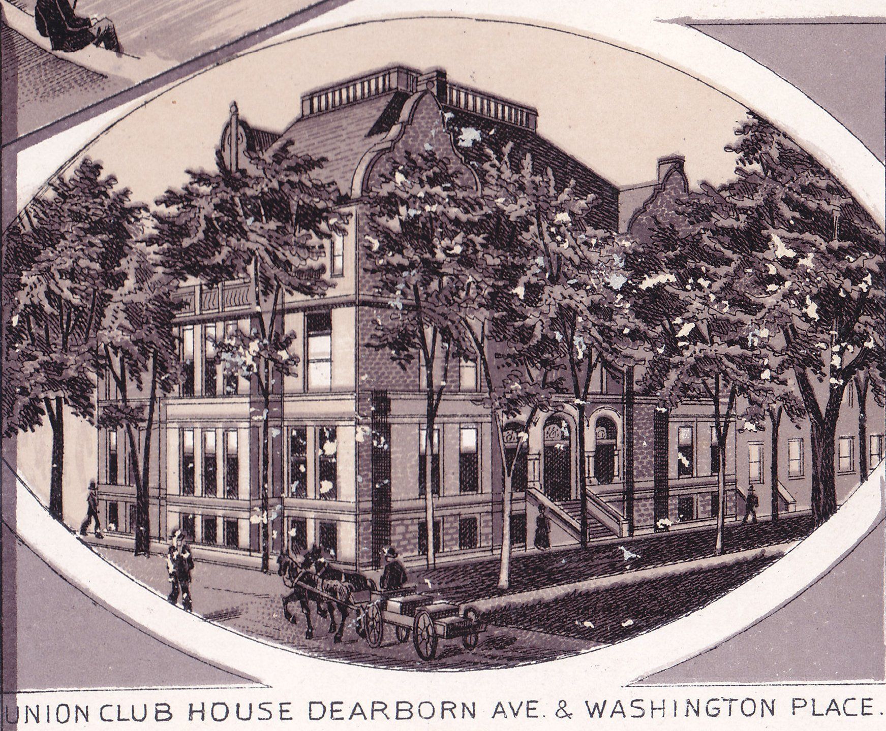 UNION CLUB HOUSE DEARBORN AVE. & WASHINGTON PLACE.
