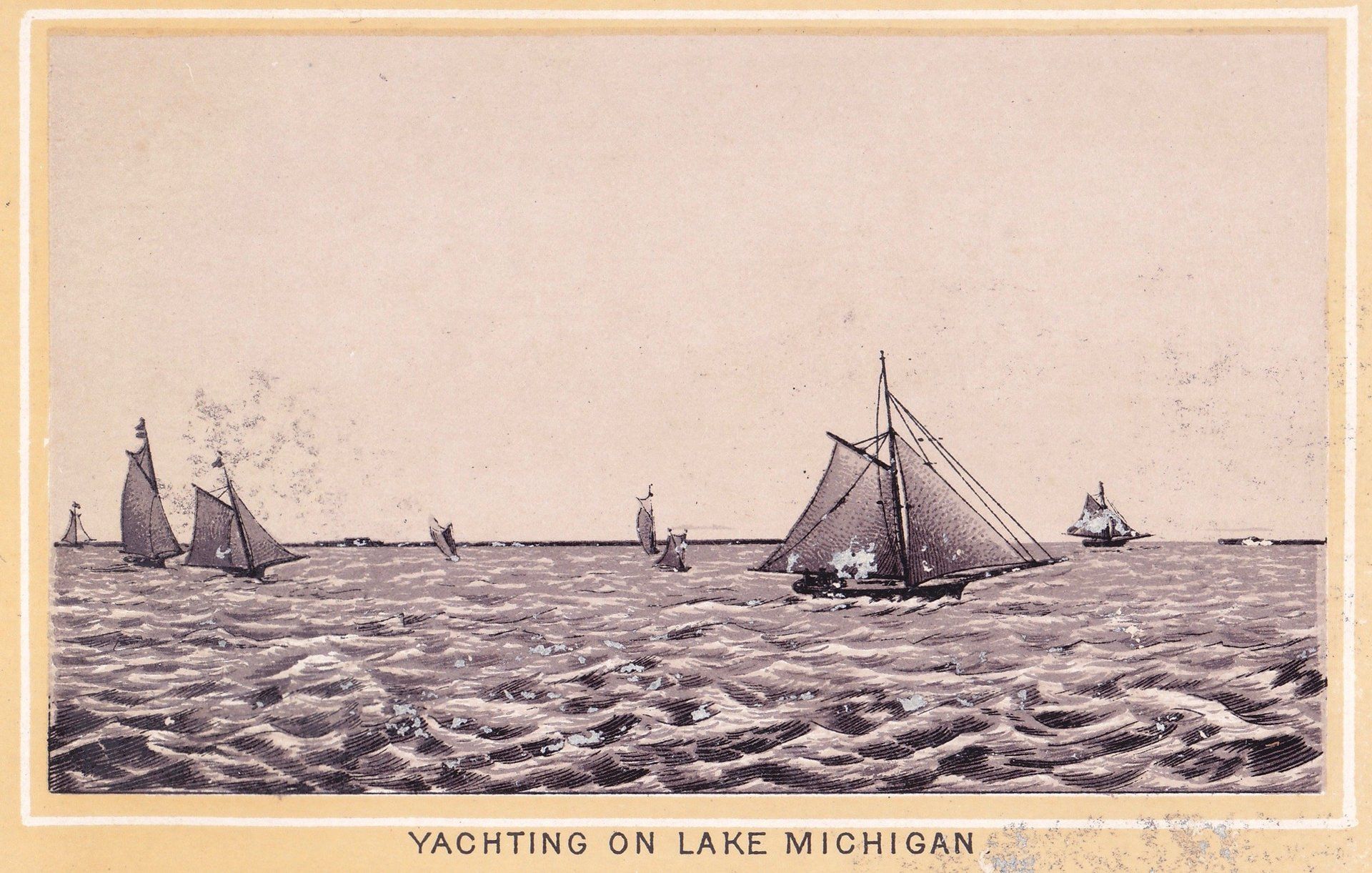 YACHTING ON LAKE MICHIGAN.