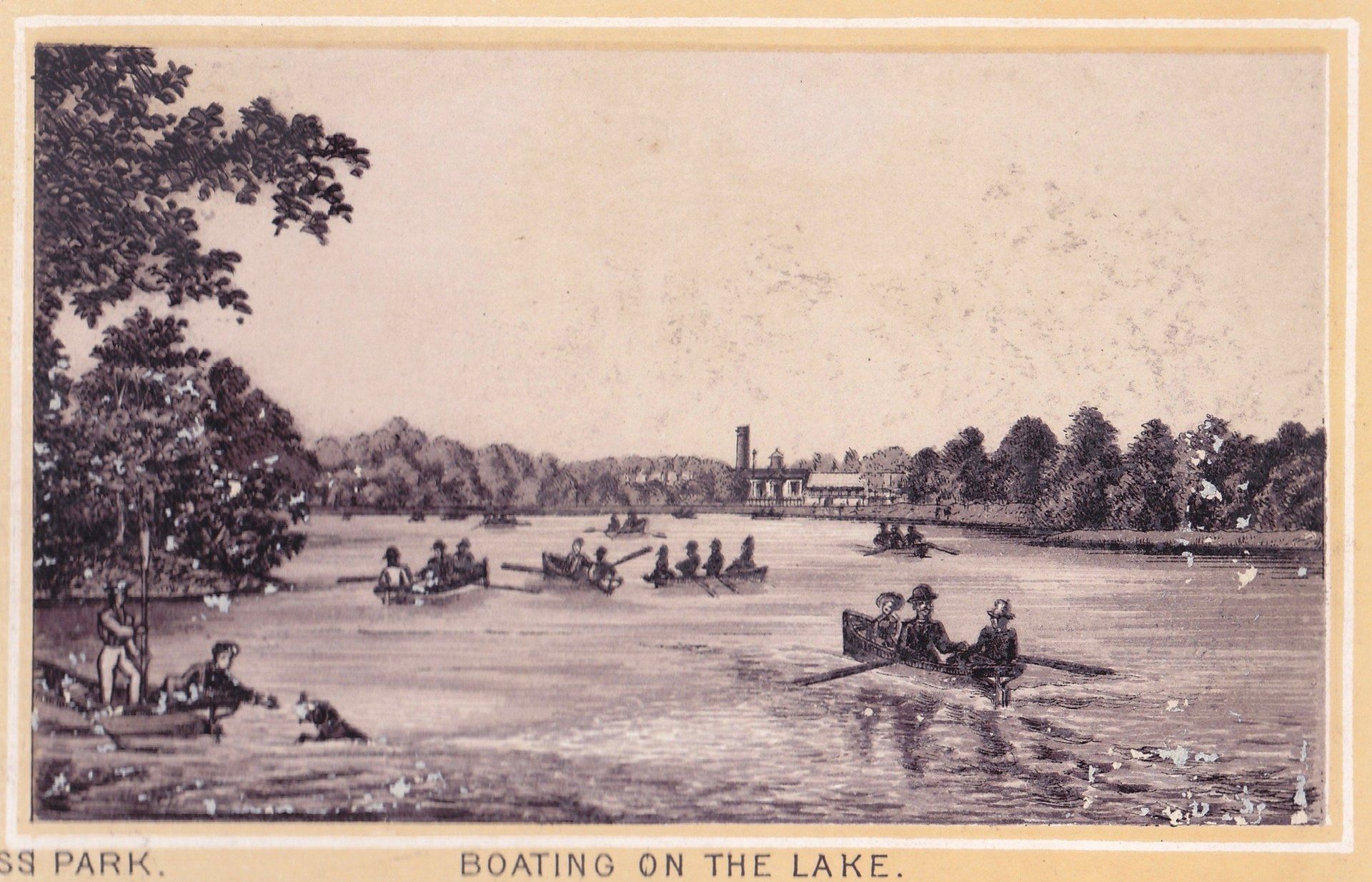 DOUGLASS PARK. BOATING ON THE LAKE.