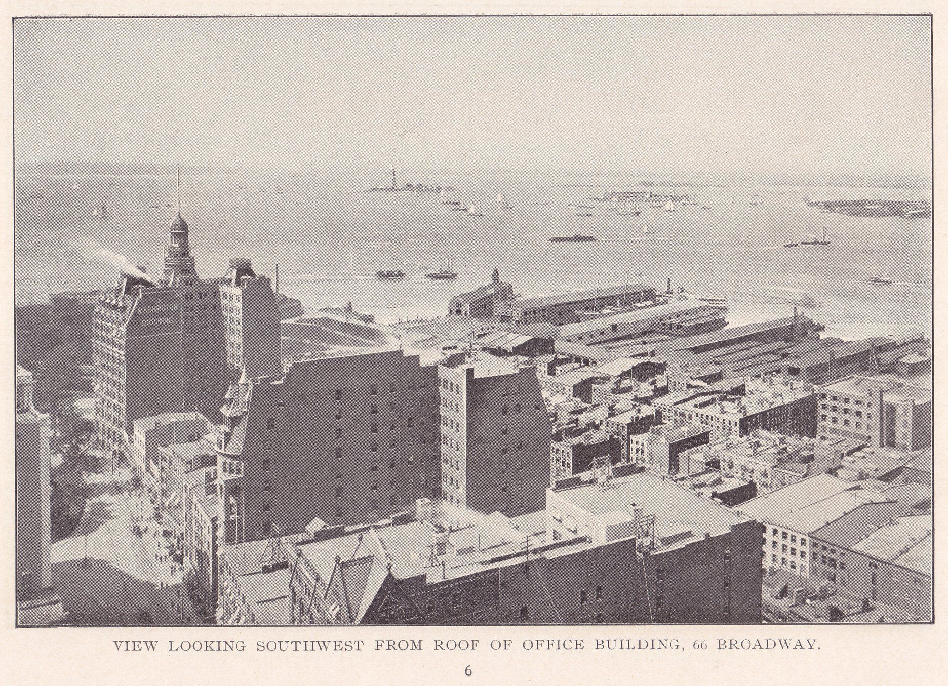 VIEW LOOKING SOUTHWEST FROM ROOF OF OFFICE BUILDING, 66 BROADWAY.