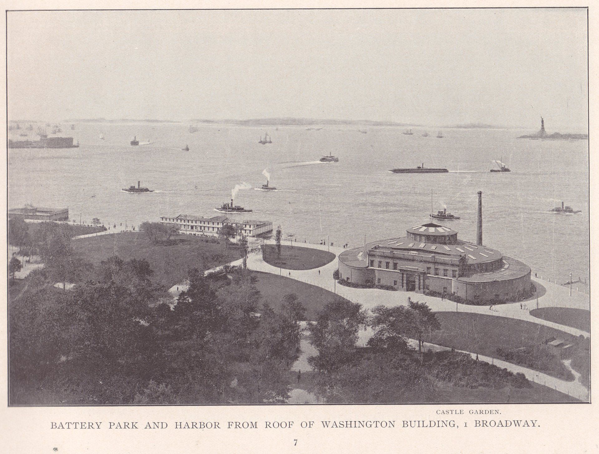 BATTERY PARK AND HARBOR FROM ROOF OF WASHINGTON BUILDING, 1 BROADWAY.