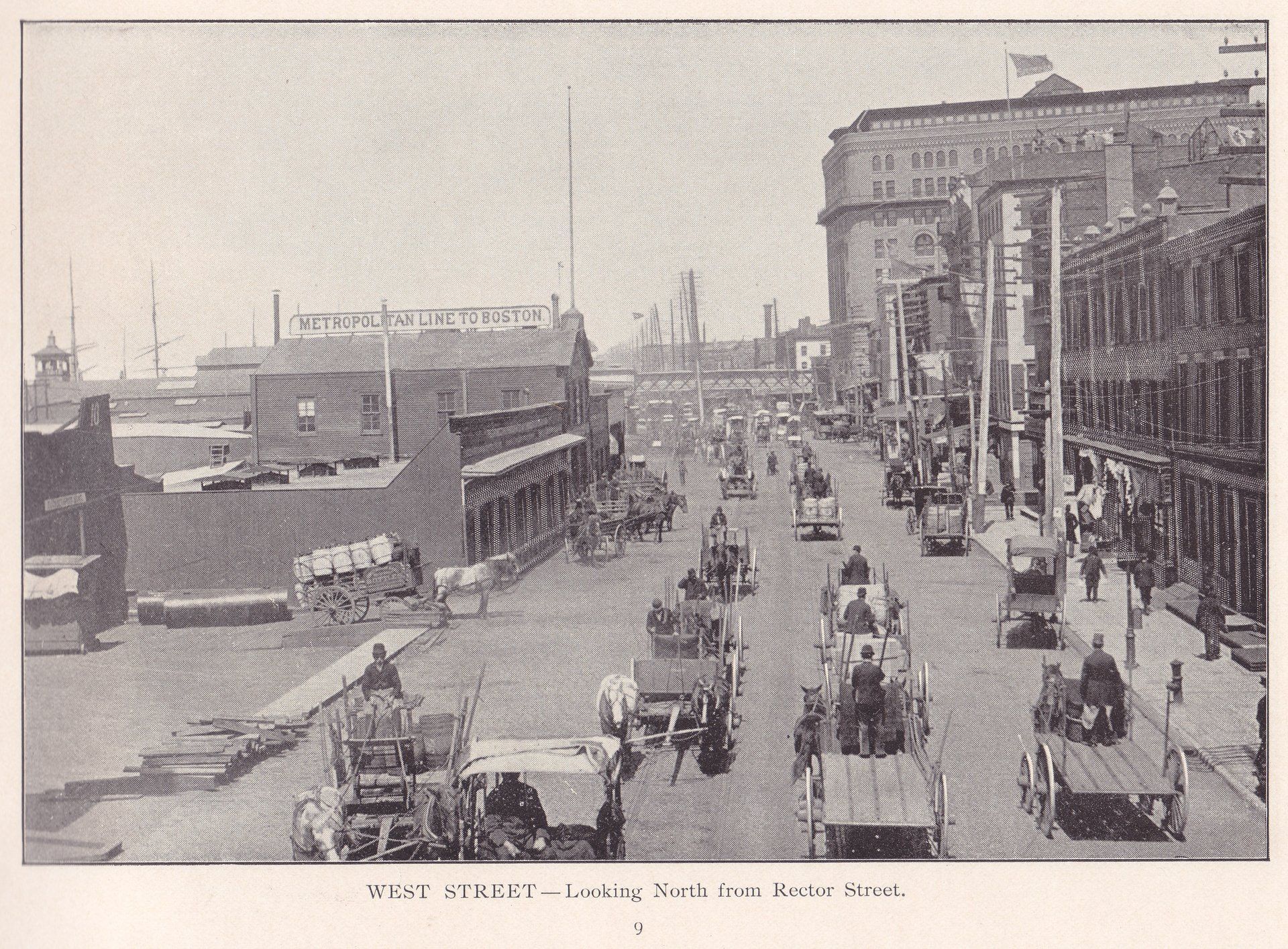 WEST STREET - Looking North from Rector Street.